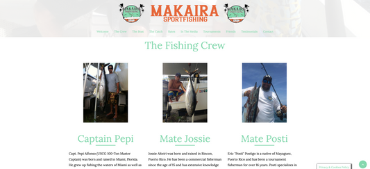 Website design and SEO services for a fishing charter small business in Puerto Ric