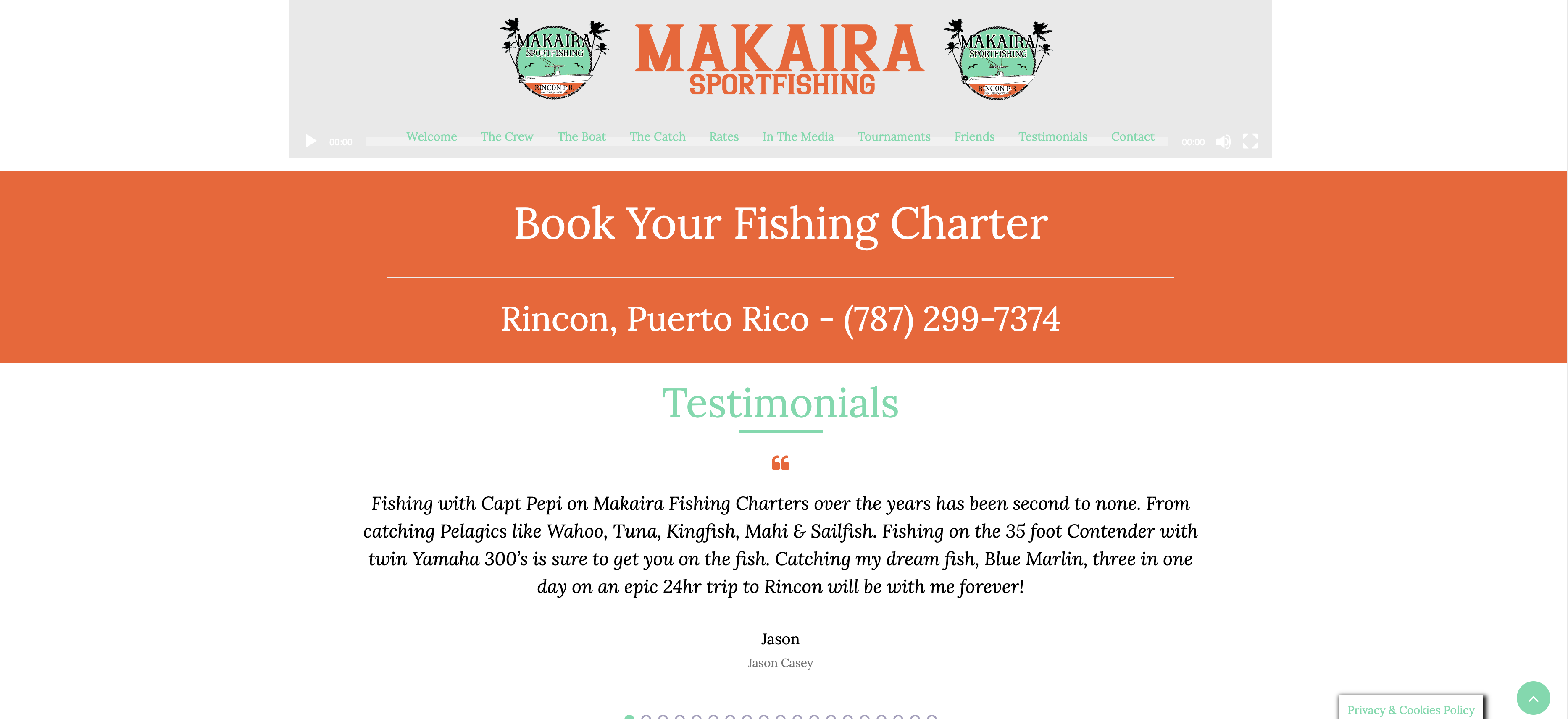 Website Design for Sailing Fishing Charters
